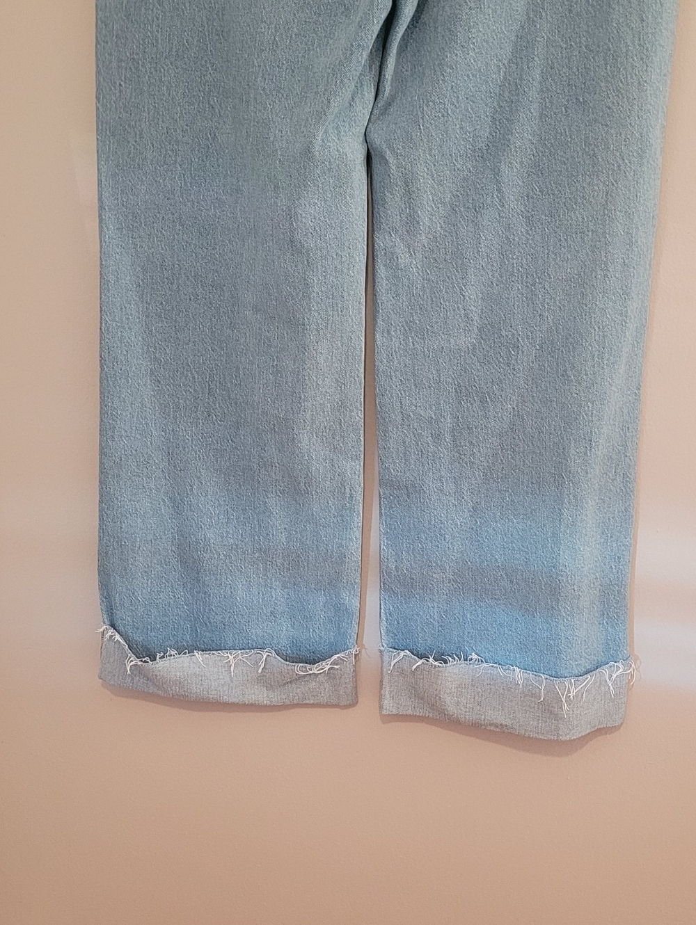 Loft Wide Leg High Rise Frayed Cuffed Jeans - Picture 6 of 8